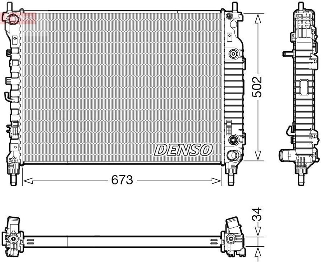 DENSO DRM20124 Kühler Wasserkühler Motorkühler für OPEL ANTARA für CHEVROLET CAPTIVA (C100, C140)