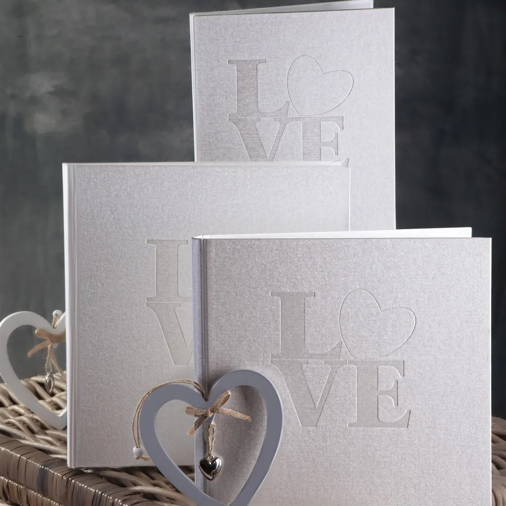 Livre d'or de mariage blanc 176 pages format carré 23x25 cm chic - 4