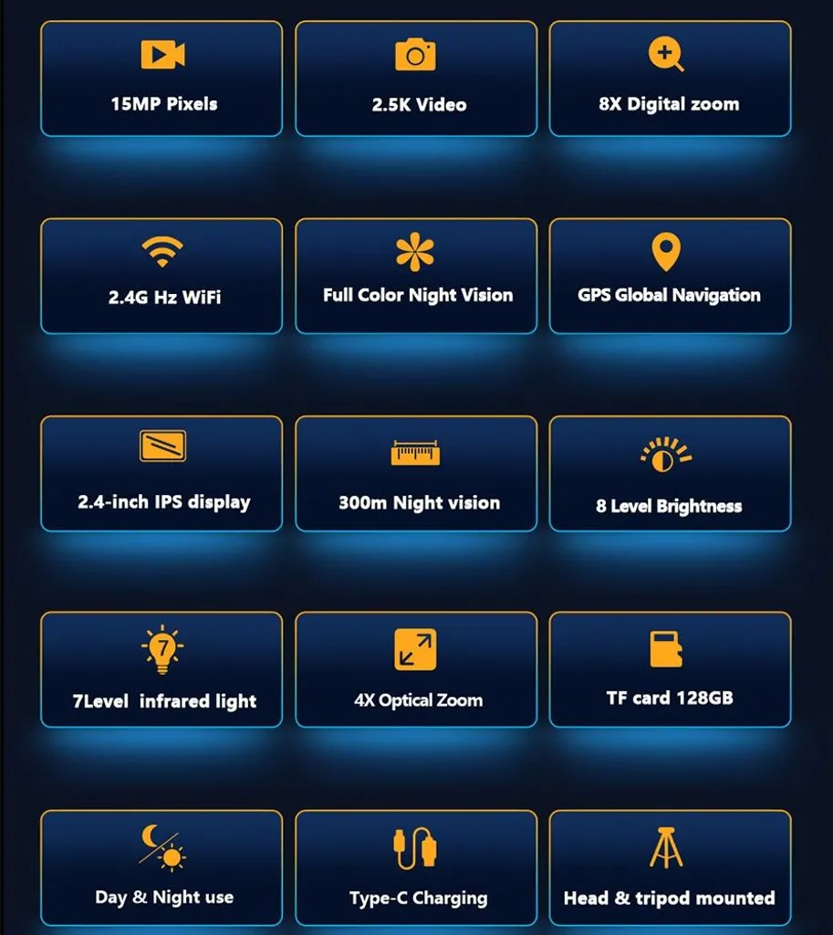 Jumelles Numériques Infrarouges 2.5K WiFi GPS pour Observation de Nuit - 5