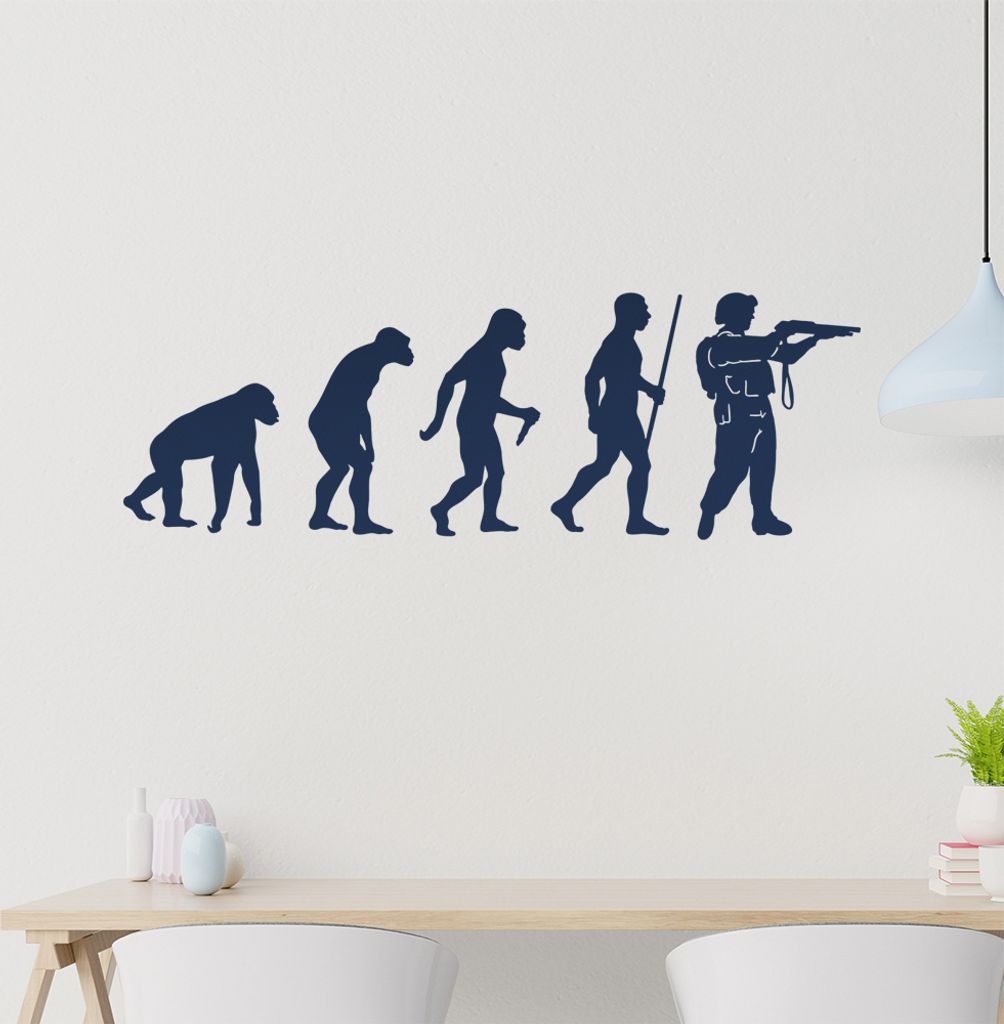 SEK SWAT Armee Evolution Wandtattoo Wandaufkleber Wall Sticker - Dekoration, Küche, Wohnzimmer, Schlafzimmer, Badezimmer