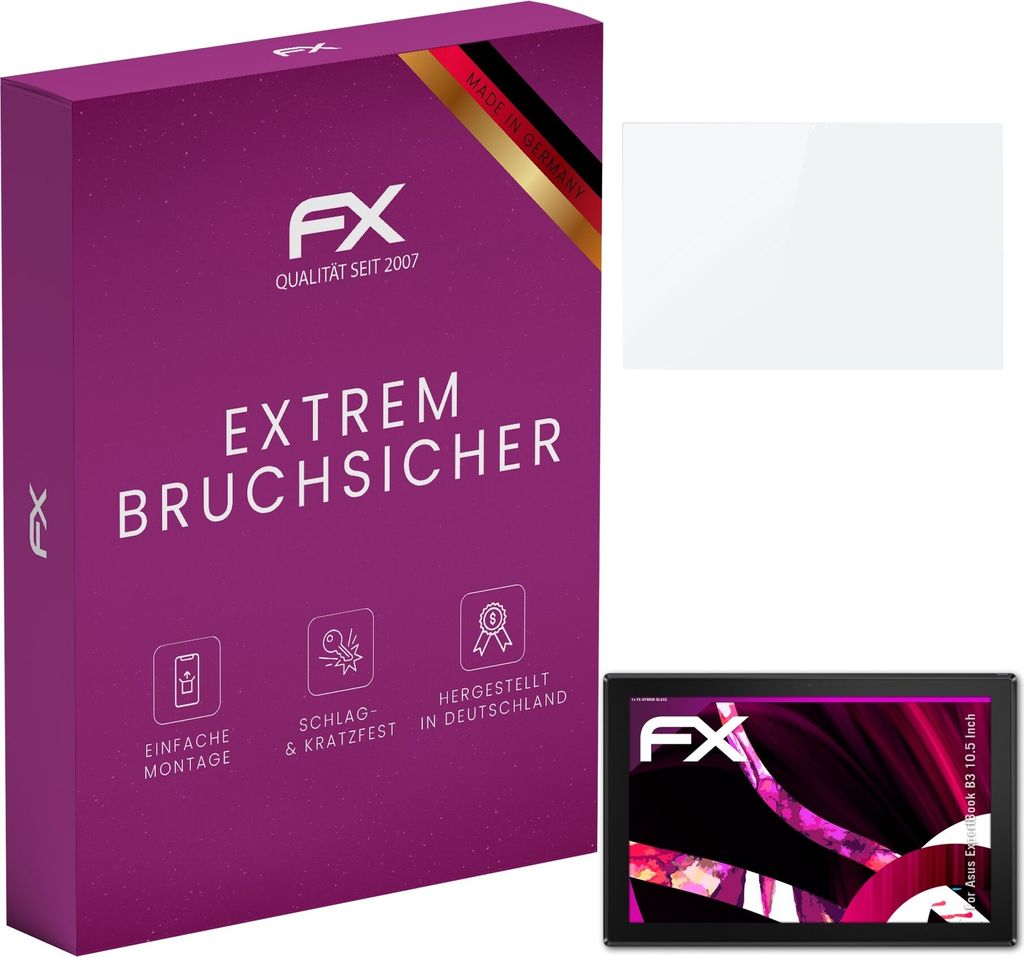 atFoliX FX-Hybrid-Glass Displayfolie kompatibel mit Asus ExpertBook B3 (10.5 Inch) Glasfolie