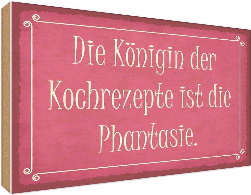 vianmo Holzschild 30x40 cm Königin Kochrezepte Phantasie Dekoration