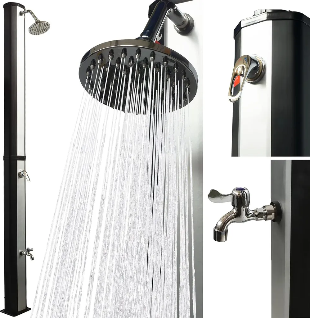 Douche Solaire de Jardin Idéale pour Piscine - 35L Eau Chaude Solaire