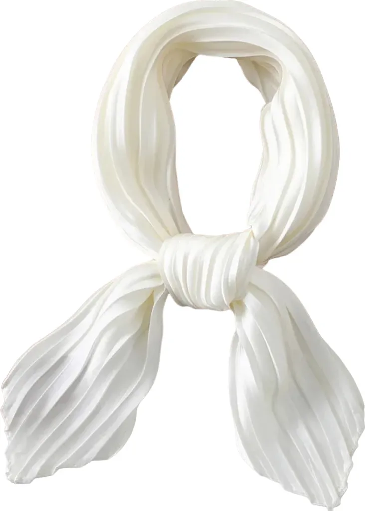 Foulard Estela Bianco KP33840 - Seta Elegante per Donna e Cerimonie