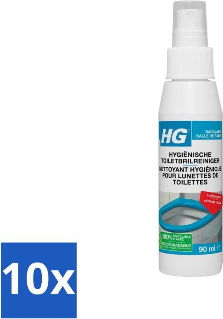 HG Hygienischer Toilettensitzreiniger 100 ml - Vorteilspack - 10 Stücke