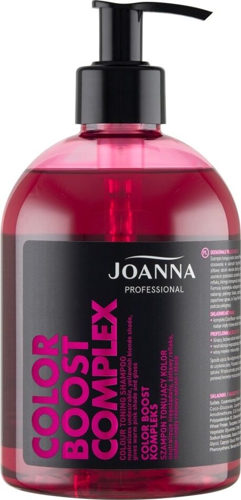 Joanna Professional Color Toning Shampoo in Pink-Grey with Microprotein 500g - Permanent Color Toning for Hair - Curl Shine and Warm Color