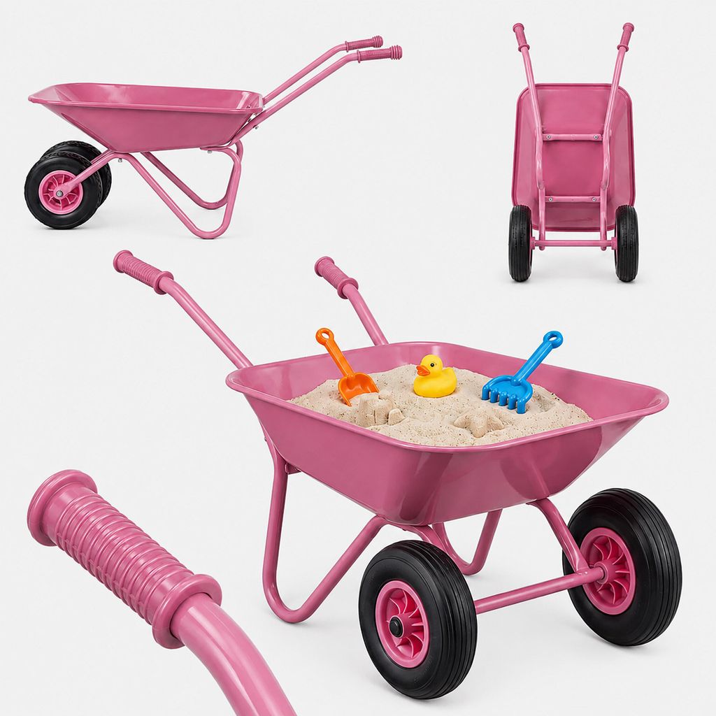 Relaxdays kruiwagen voor kinderen, met antisliphandgrepen, Productafbeelding  AI-gegenereerde afbeelding