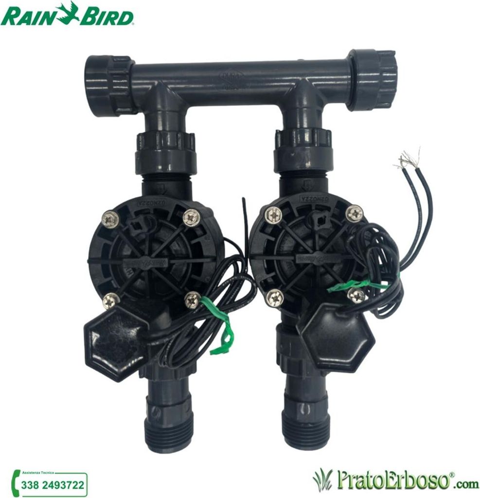 2-Stationen-Verteiler mit Rain Bird HV 24V Magnetventil