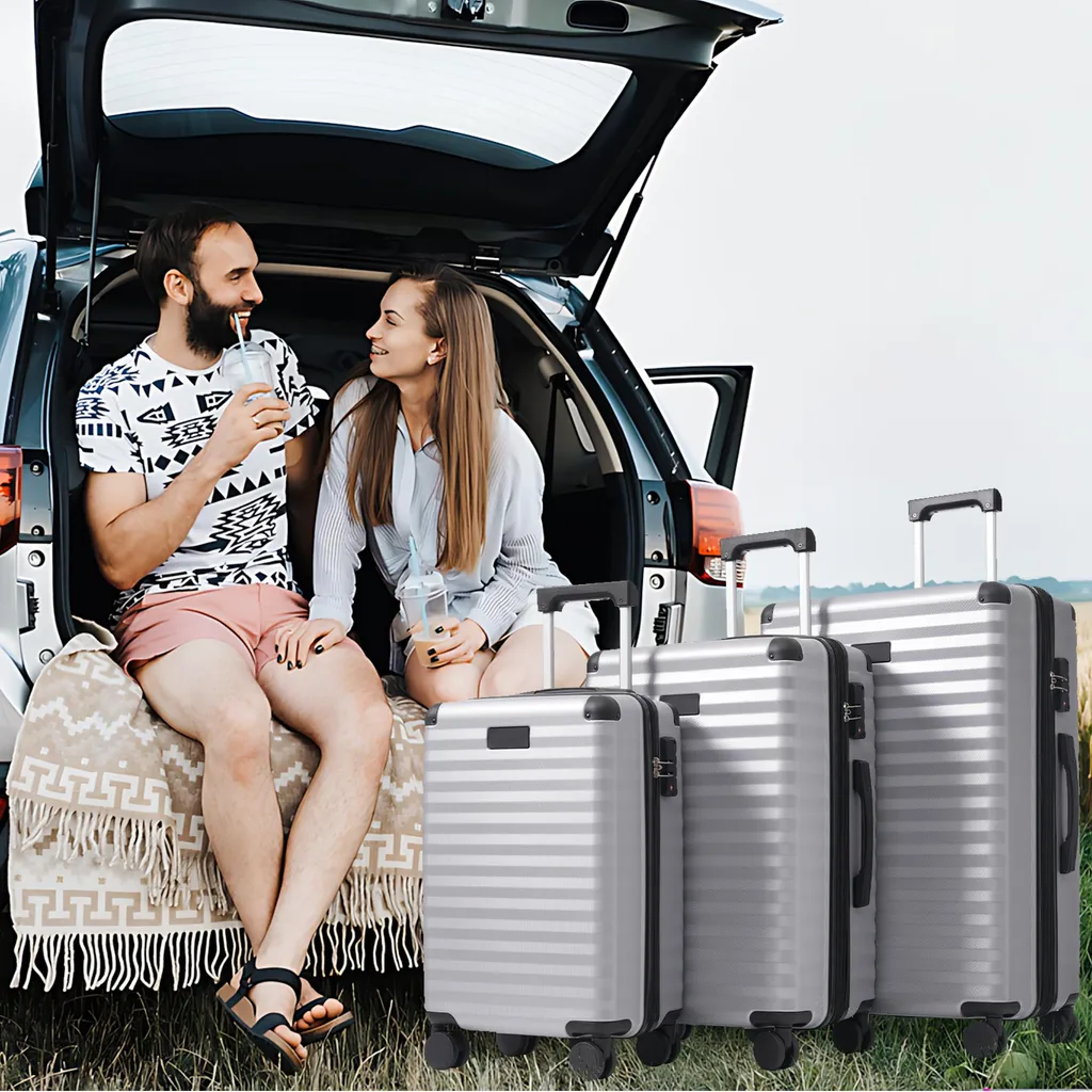Valise Rigide Extensible Merax - Set de 3 Bagages avec Porte-gobelet