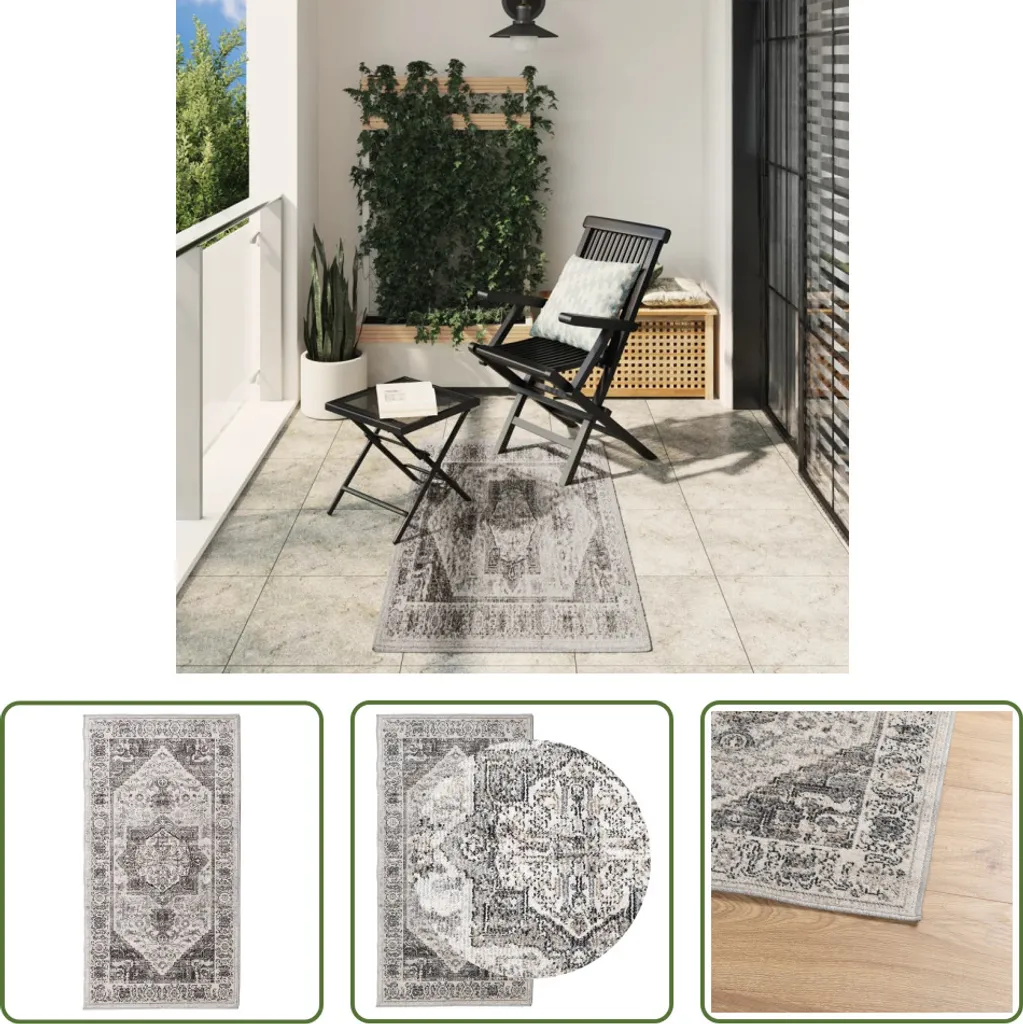 Tapis de Passage Vintage Arbizu 80x150cm pour Salon et Terrasse Jardin