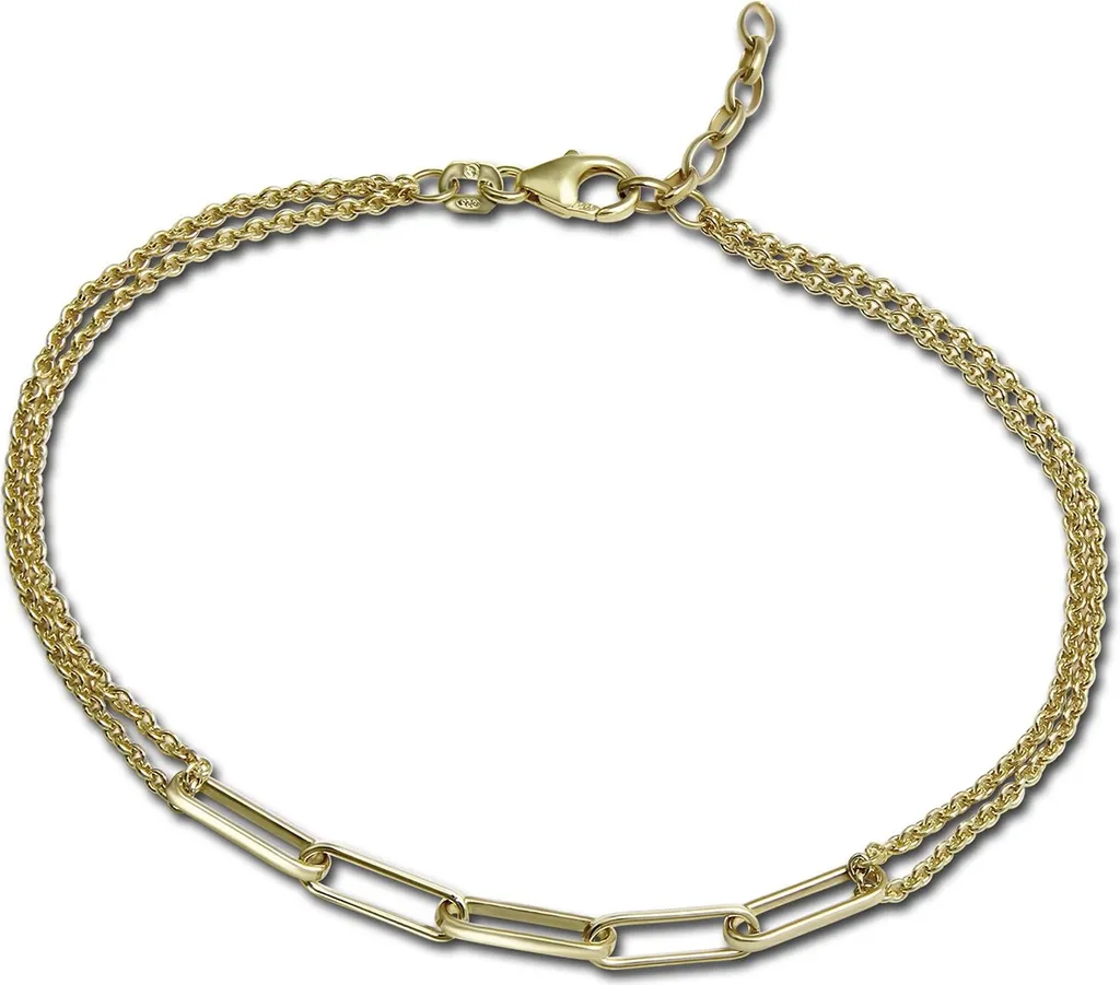 Bracelet Femme Argent 925 Ne Noircit Pas Plaque Or Jaune Durable SDAK0049Y