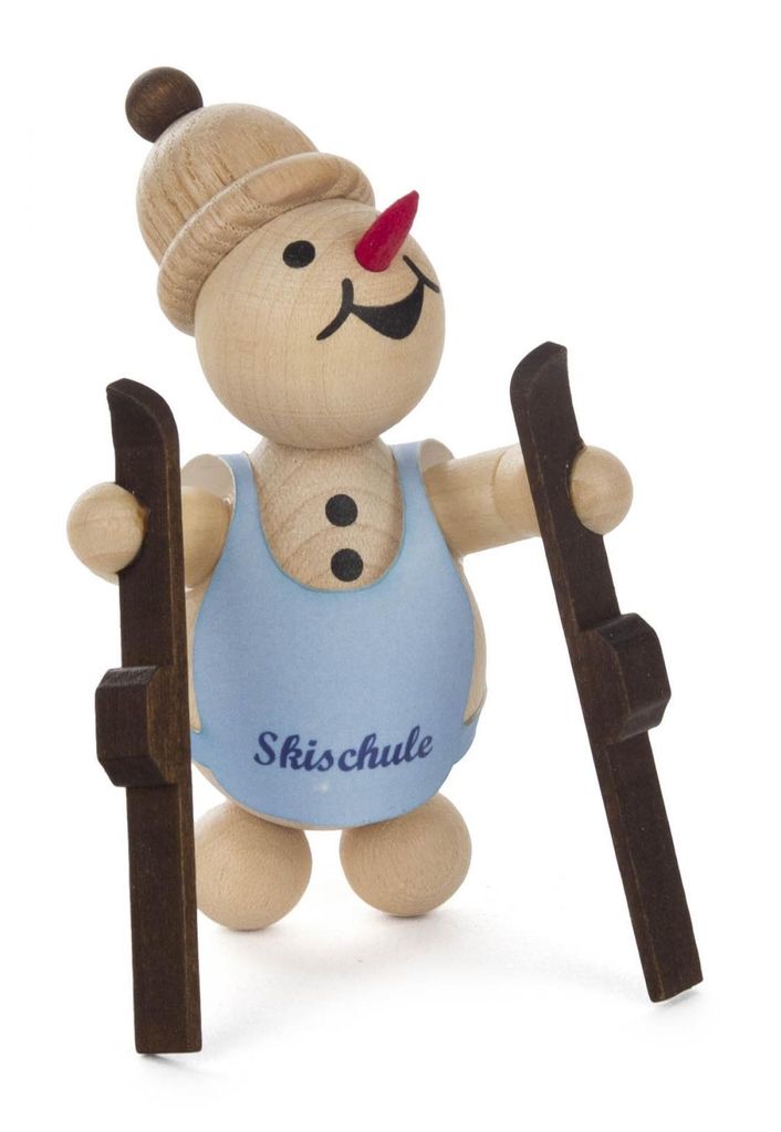 Schneemann Junior Skianfänger Guck in die Luft Höhe 8cm NEU