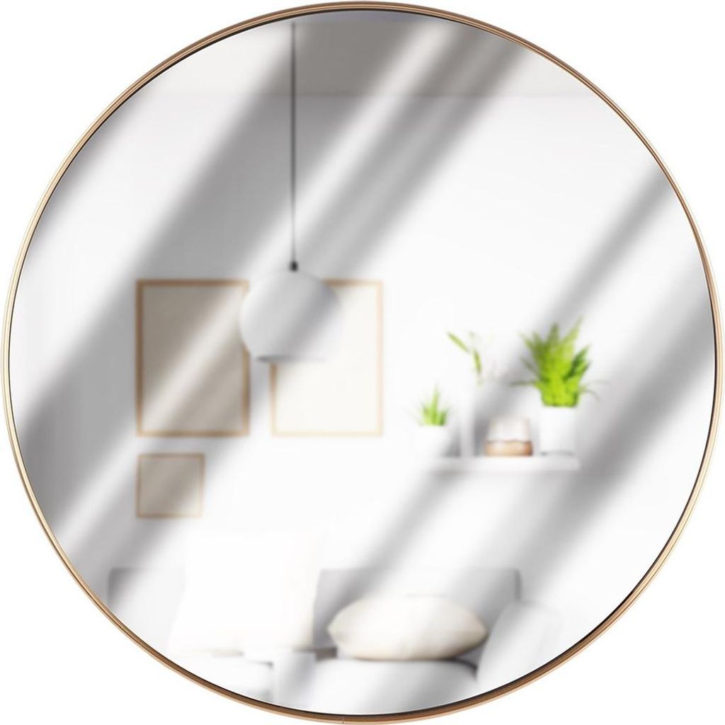 Goldener runder Wandspiegel 50 cm Produktbild 