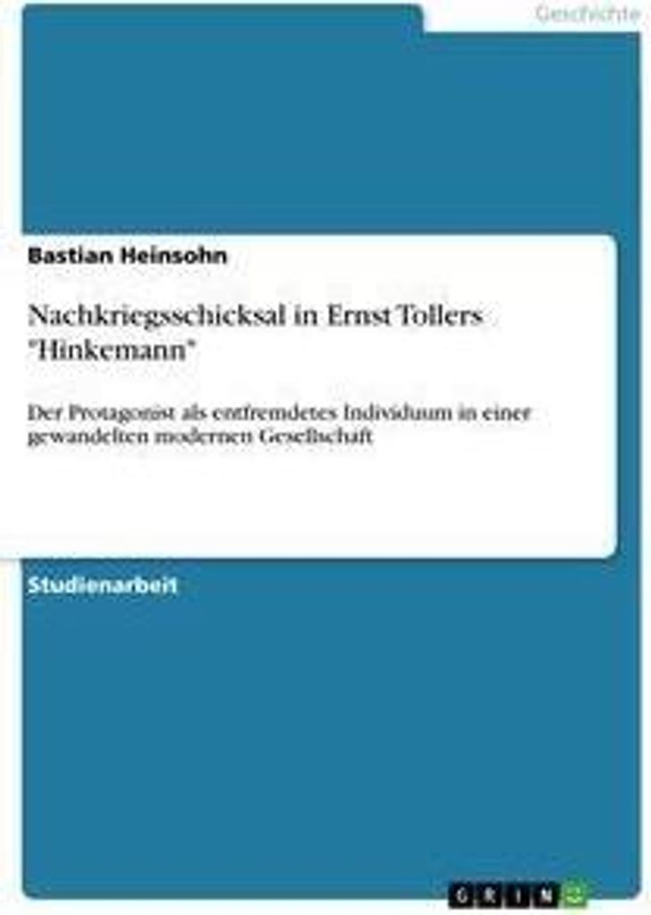 Nachkriegsschicksal in Ernst Tollers "Hinkemann"