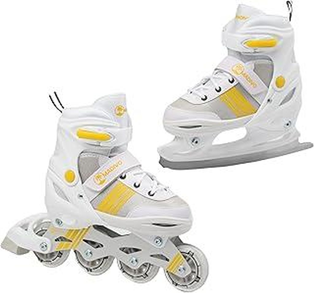 MADIVO Duo Set 2in1 Inliner/Schlittschuhe VERSTELLBAR | für Kinder und Jugendliche | Damen Herren Inline-Skates umbaubar zu Eislaufschuhe | Größ...