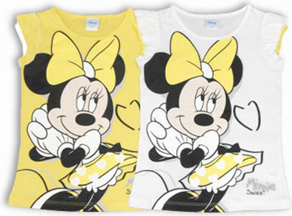 73211 Disney Minnie Mouse T-Shirt Mädchen Weiß Gr. 104 – Süßes Kurzarm-Shirt mit Minnie Print – Perfekt für Sommer & Freizeit