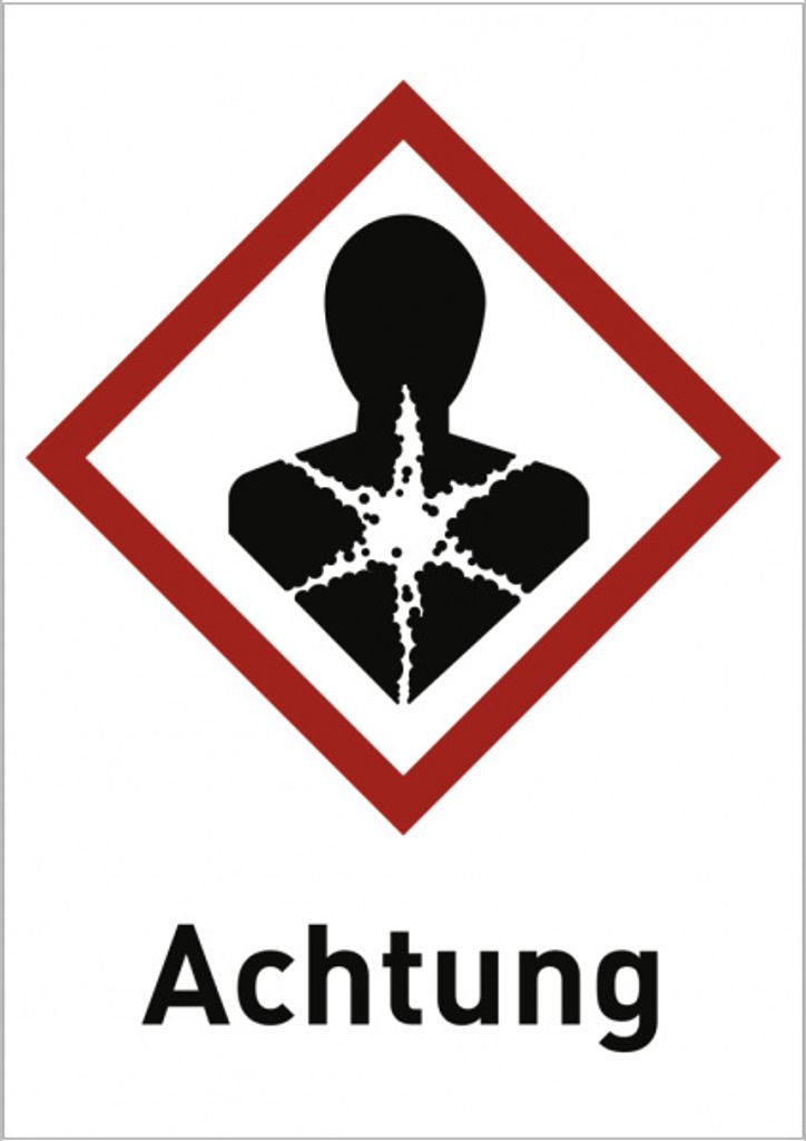 Dreifke Aufkleber Ernste Gesundheitsgefahr (GHS 08) Achtung, Folie, 26x37 mm...
