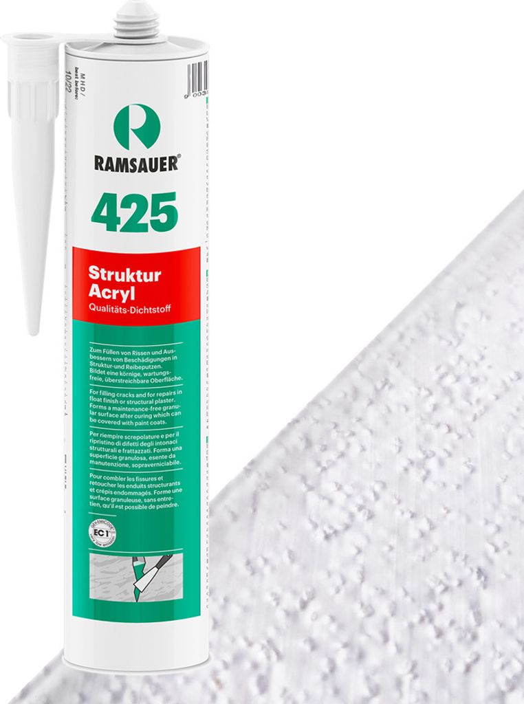 Ramsauer 425 Struktur Acryl 1K Acryl Dichtstoff 310ml Kartusche Körnung fein weiss