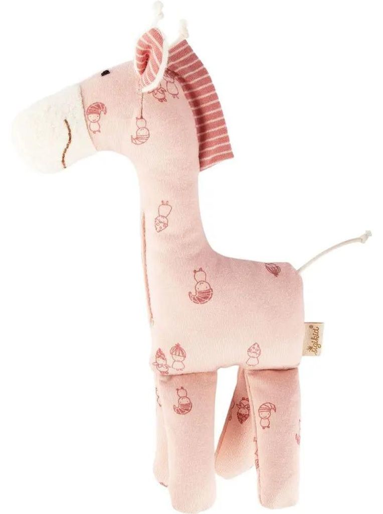 sigikid Giraffe rosa sigibaby, Greifling, Greifspielzeug, Babyspielzeug, Spielzeug, Baby, Baumwolle, 39978