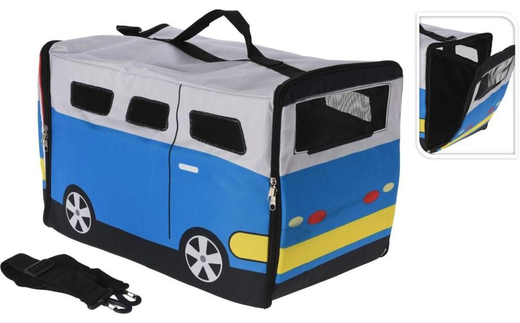 Haustiertransporter 52x30x32,5cm Haustier Bus blau Produktbild 