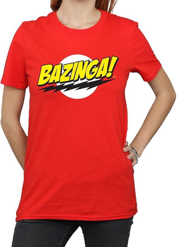 The Big Bang Theory - "Bazinga" T-Shirt für Damen BI894 (3XL) (Rot)