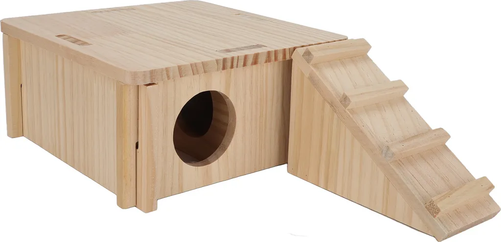 Aire de Jeu et Maison Hamster en Bois pour Sport et Repos Nocturne