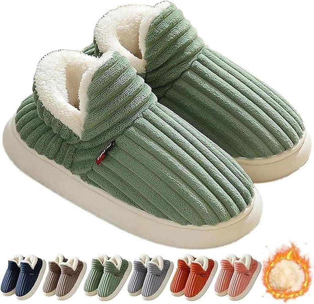 Hausschuhe Damen Herren - Winter Warme Geschlossen Plüsch Weiche Modern Bequeme Elegant Rutschfeste Memoryschaum Pantoffeln