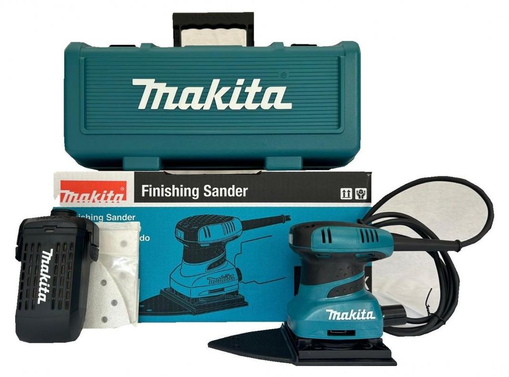 Makita BO4565K, Schwingschleifer, Velcro, Schwarz, Türkis, Produktbild 