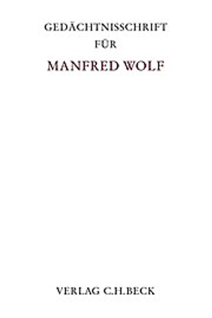 Gedächtnisschrift für Manfred Wolf