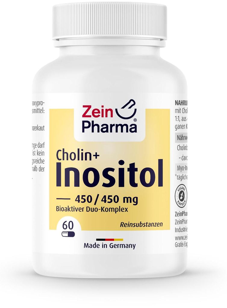 ZeinPharma Cholin-Inositol Kapseln 450/450 mg (60 Stück) - hochdosiert, qualitativ, Nahrungsergänzungsmittel vegan, GMO-frei, ideales Verhältnis...