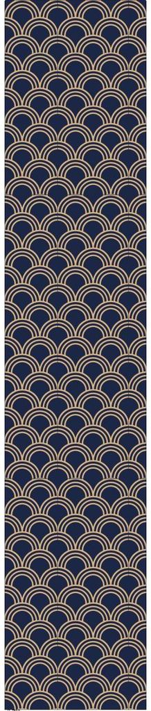 Vorgekleisterte Vliestapete – SKANDINAVISCHER ART-DECO-STIL, DUNKELBLAUE BÖGEN – 1 Rolle à 300 x 60 cm