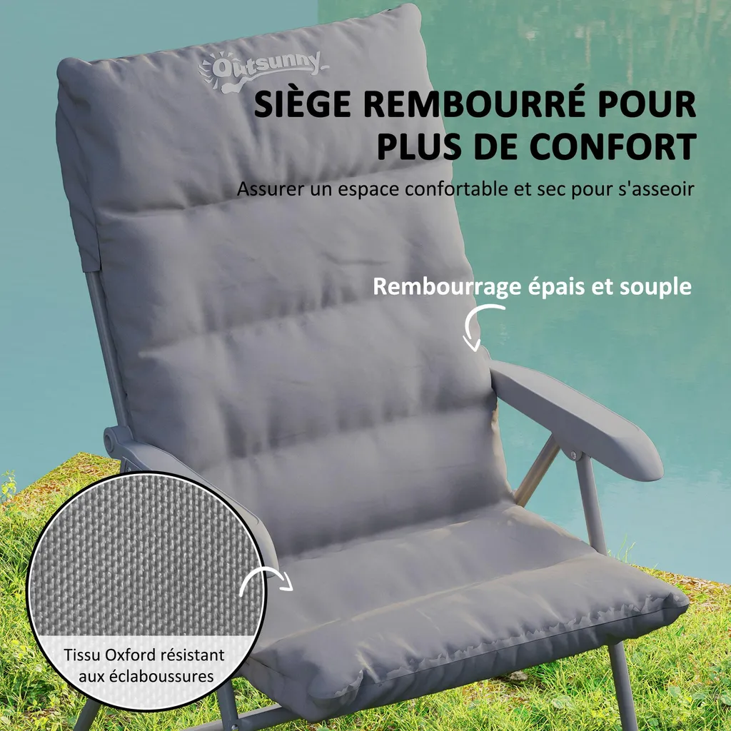 Chaise de Pêche Ergonomique et Fauteuil de Camping Pliant - 7