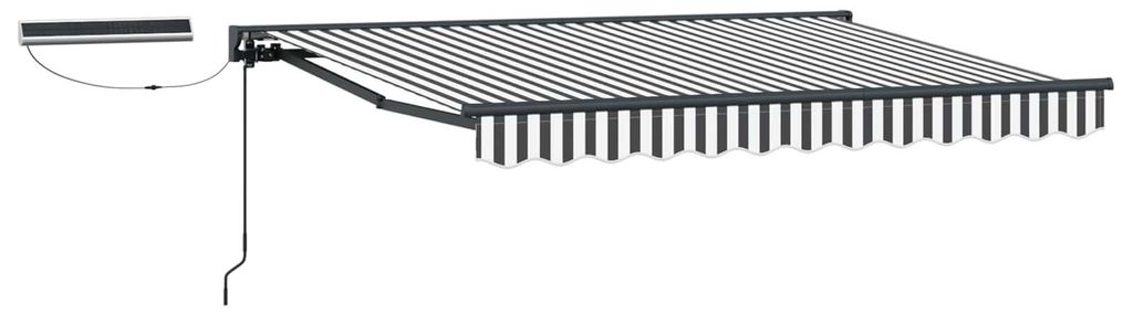 Elektrische ausziehbare Markise - CLORIS - Wettersensor - Anthrazit und Weiß 3x2 m - Markisen C1402