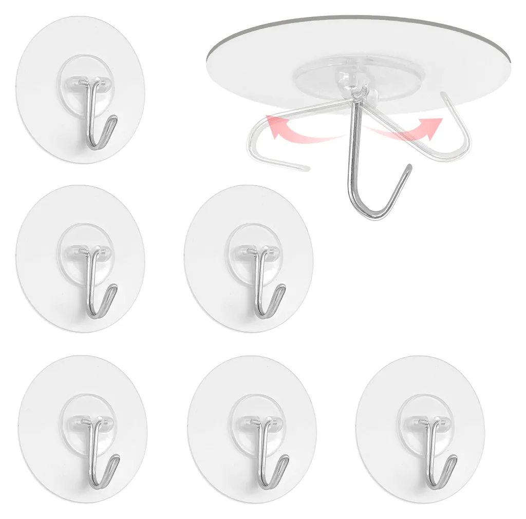 Crochets adhésifs anti-chute pour murs lisses lot de 6 fixations inox