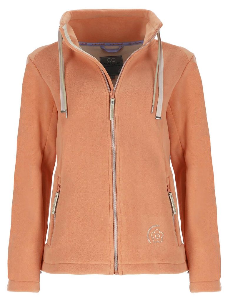 Coastguard Damen Fleecejacke gebondet mit Stehkragen - Unifarbene Jacke mit Reißverschluss in Apricot Größe 3XL