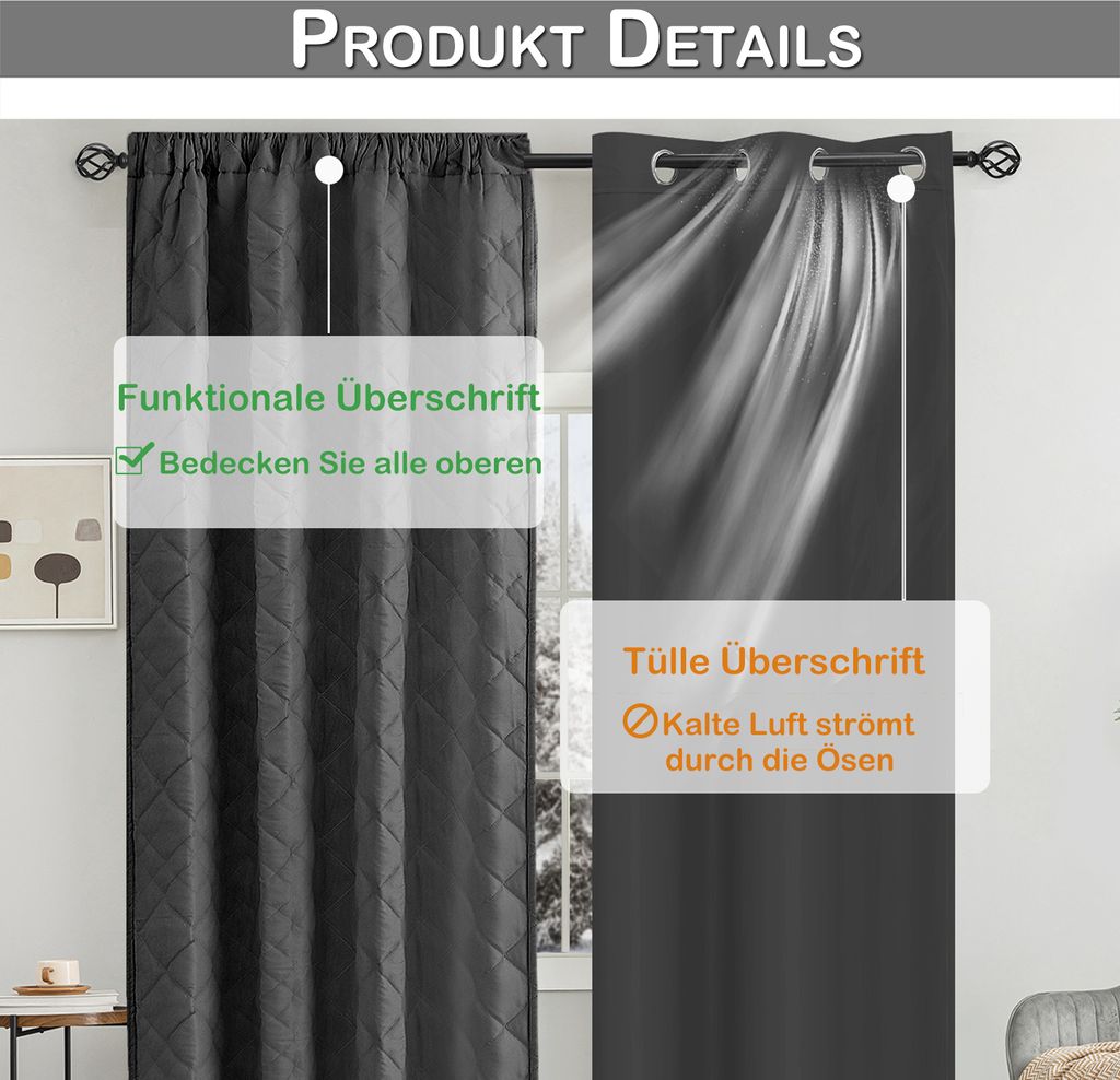 Thermovorhang Kälteschutz Kräuselband Stangendurchzug, Produktbild 6