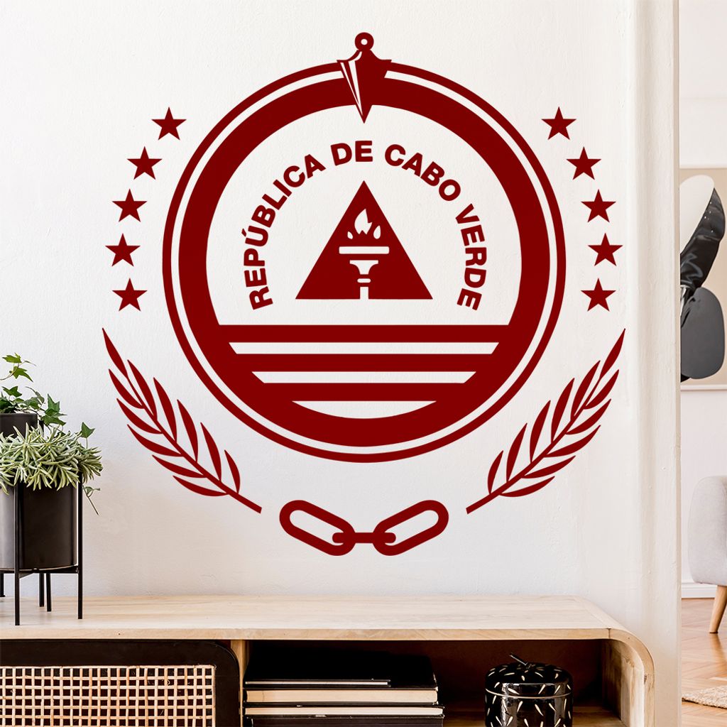 Kap Verde Wappen Wandtattoo Wandaufkleber Wall Sticker - Dekoration, Küche, Wohnzimmer, Schlafzimmer, Badezimmer