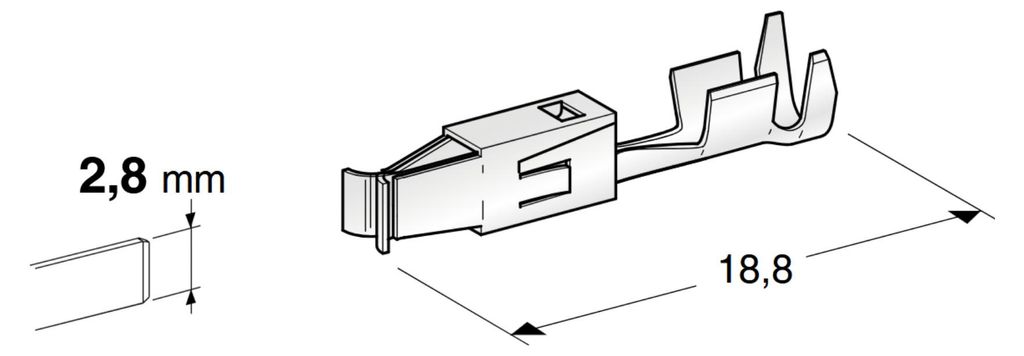 Flachsteckhülse MTA JPT-WP F280 | 2,8mm | 0,5-1mm² Produktbild 