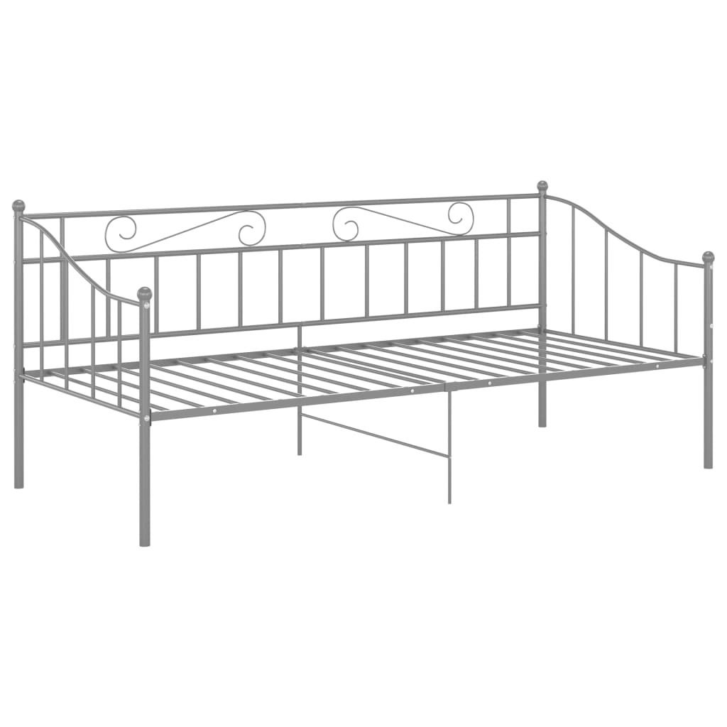 "2026 Aktion"Schlafsofa Bettgestell/Bettrahmen - CLORIS - Einzelbett - Kinderbett Grau Metall 90x200 cm - Einfache Montage - - NeuMöbel6958210
