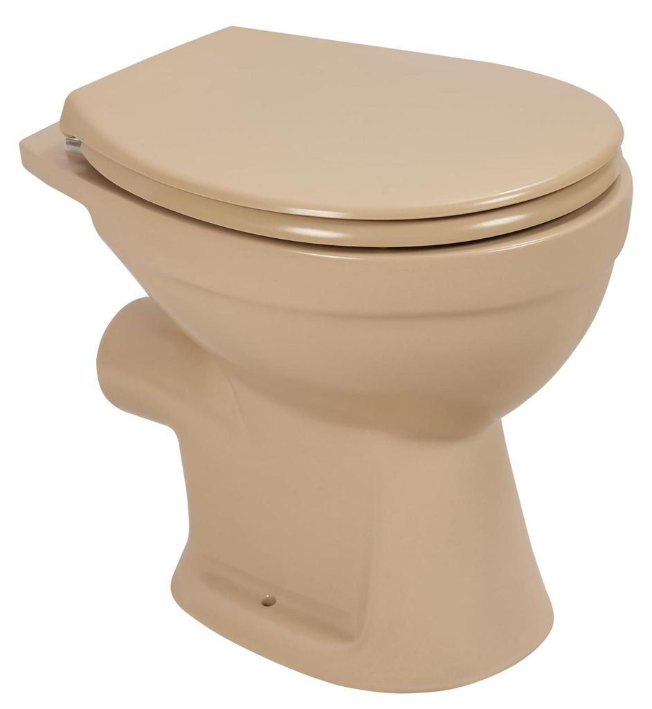 sanicomfort Stand-WC Beige Matt – Spülrandlos, Tiefspüler, Produktbild 