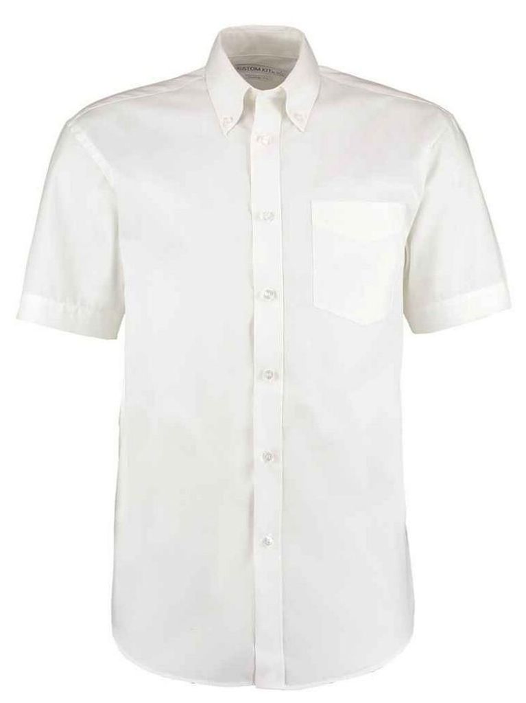 Kustom Kit - "Premium" Hemd für Herren, Oxford-Stil, Klassisch, kurzärmlig LT3629 (51cm) (Weiß)