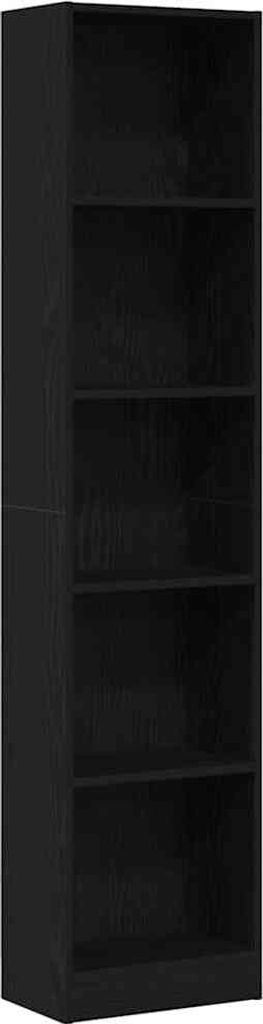 vidaXL Bücherregal Schwarz Eichen-Optik 40x24x176 cm Holzwerkstoff