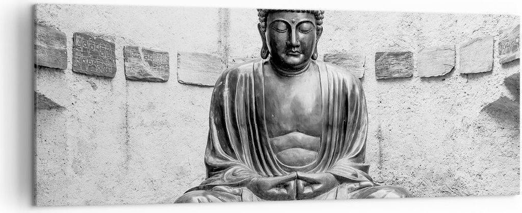 Bild auf Leinwand - Leinwandbild - Einteilig - Japanisch Buddha Statue - 140x50cm - Wand Bild - Wanddeko - Wandbilder - Leinwanddruck - Bilder - Wa...