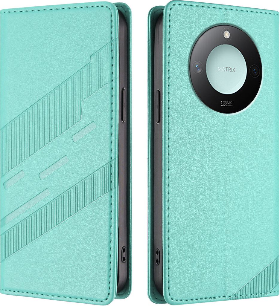 Hülle für Honor X9C Smart, Kunstleder Brieftaschen Handyhülle mit Kartenfach und Standfunktion Türkis