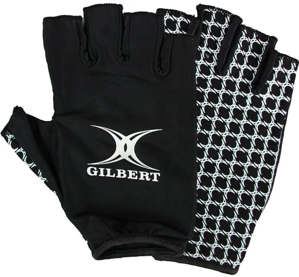 Gants de Rugby Gilbert Open Fingers M - Grip Supérieur et Confort Noir