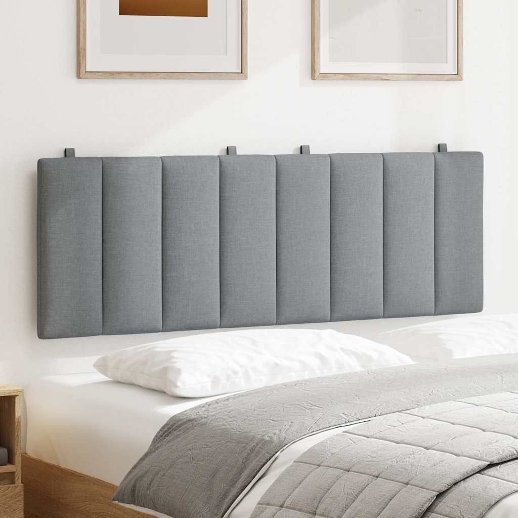 (Design 2026) Kopfteil-Kissen "Hanko" Hellgrau 140cm Stoff - HOMMIE 961497 - Kopfteile