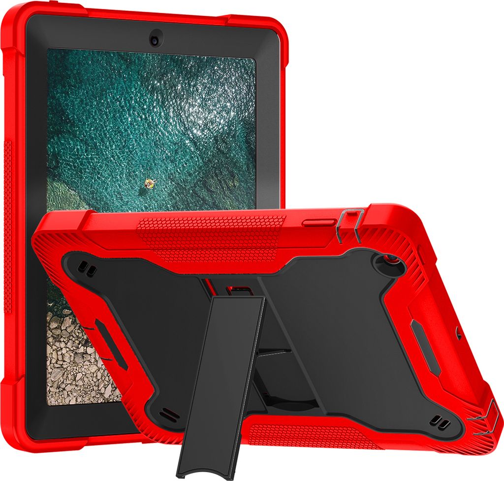 Schutzhülle für iPad 2/3/4, 3 Schichten mit Ständer Strapazierfähig Hülle für iPad 2/ iPad 3/ iPad 4 Rot