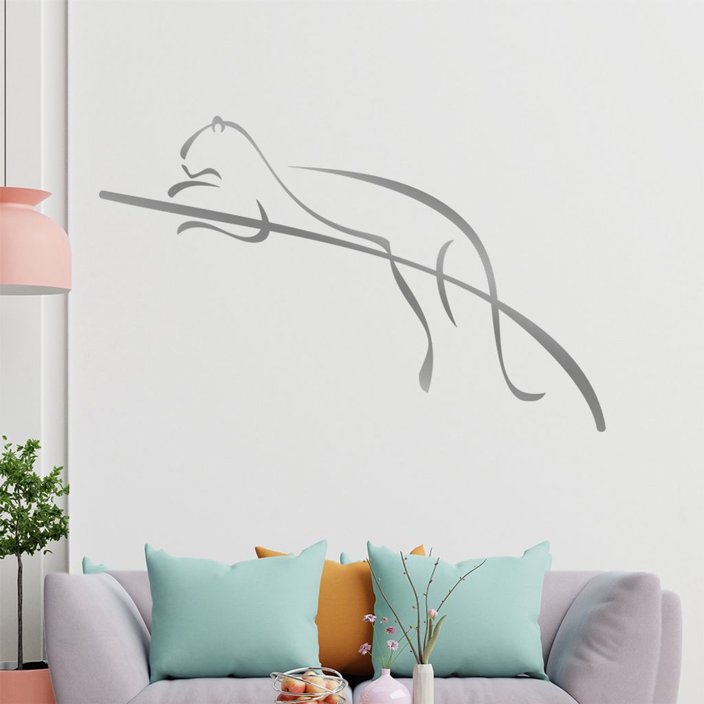 Raubkatze Linien Wandtattoo in 6 Größen - Wandaufkleber Wall Sticker - Dekoration, Küche, Wohnzimmer, Schlafzimmer, Badezimmer