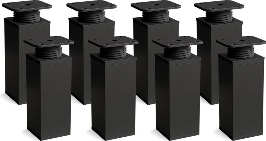 8er Set sossai® moderne Möbelfüße in Schwarzmatt 120mm Produktbild 