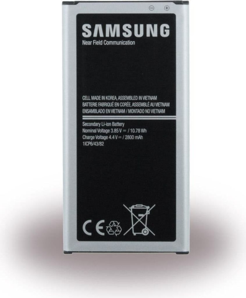 A Samsung battery with product information printed on it.